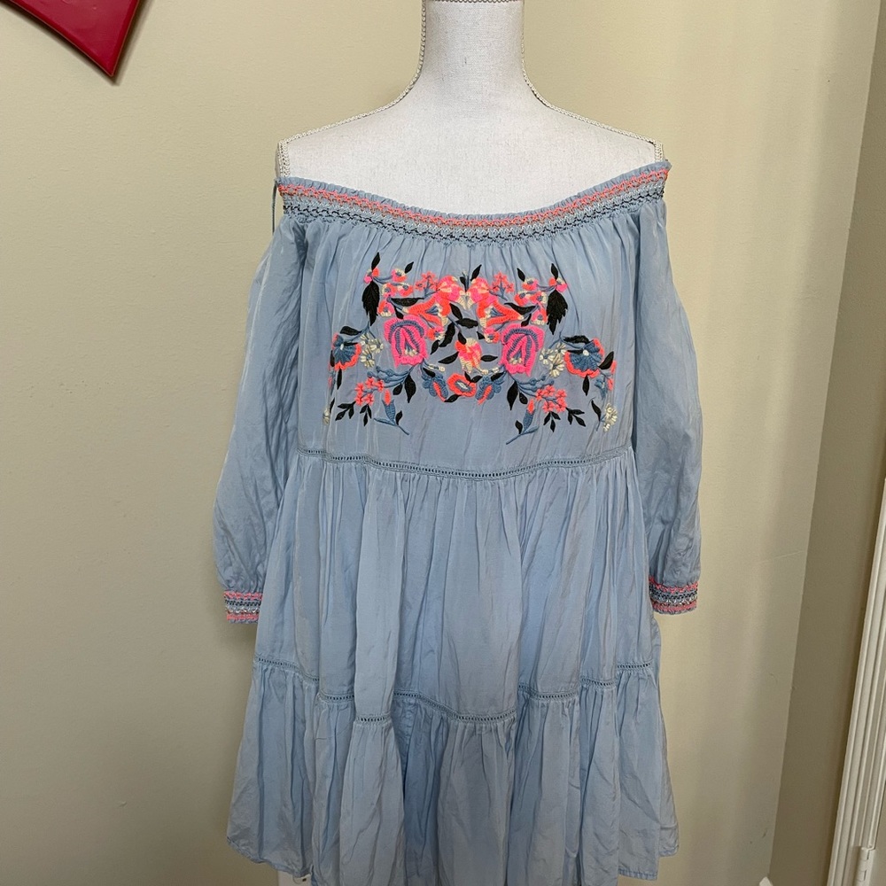 Free people sunbeam blue flowy dress - Picture 4 of 11
